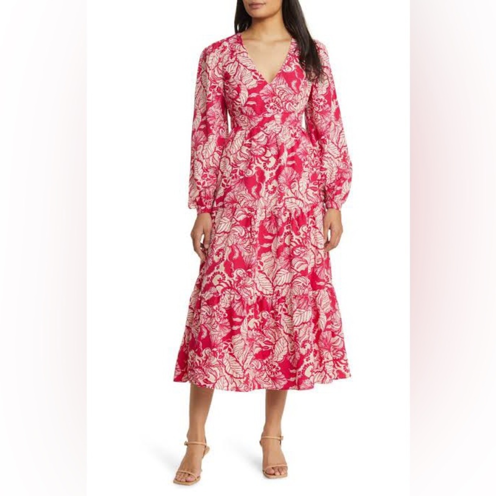 Lilly Pulitzer Pink and Cream Leaf Print Dress
